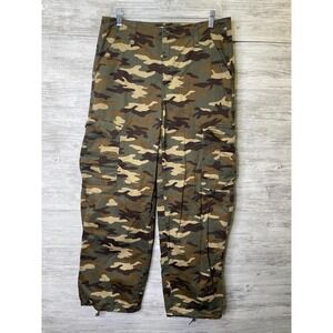 Levi's 94 Baggy Cargo Pants Womens 29x30 Camo Camouflage Relaxed Drawstring Hem